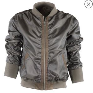 Linea Pelle Olive Nylon Bomber
